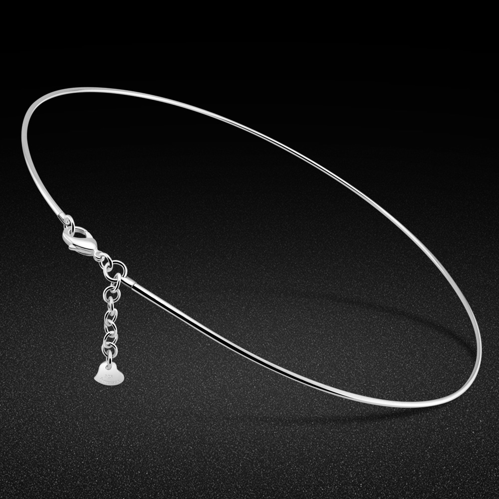 925 Sterling Silver Chain Necklace Men - Kpop 925 스털링 실버 초커 체인