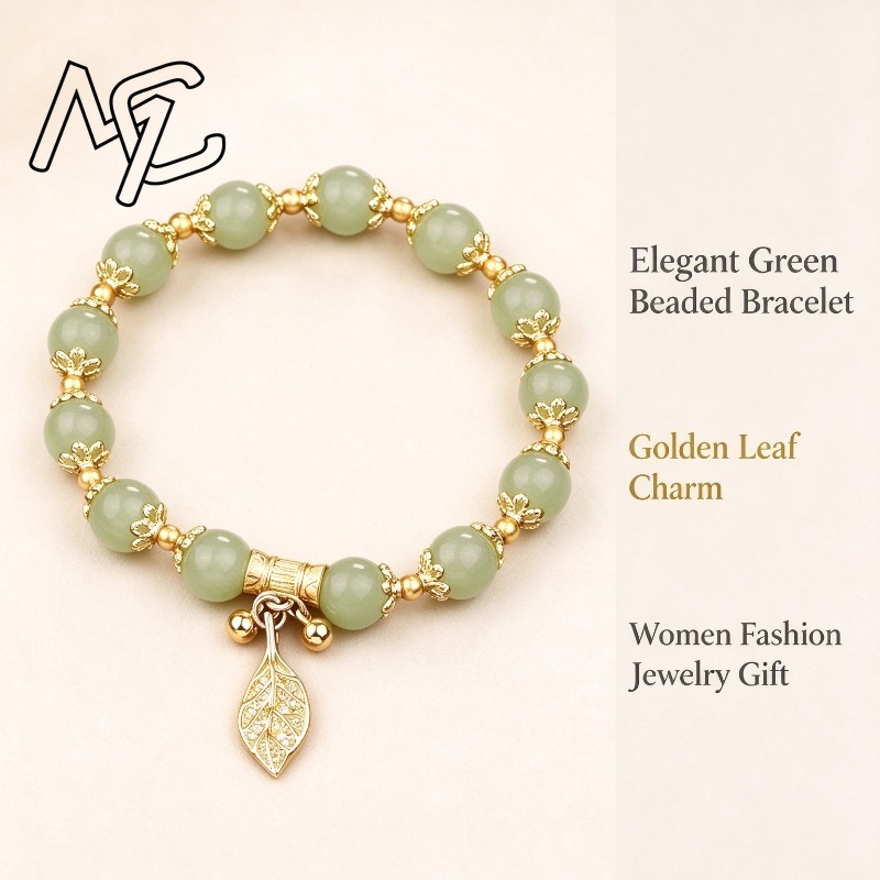중국풍 금박 옥 비즈 팔찌, 행운을 가져다주는 보석이  - Bracelets 리뷰 및 가격