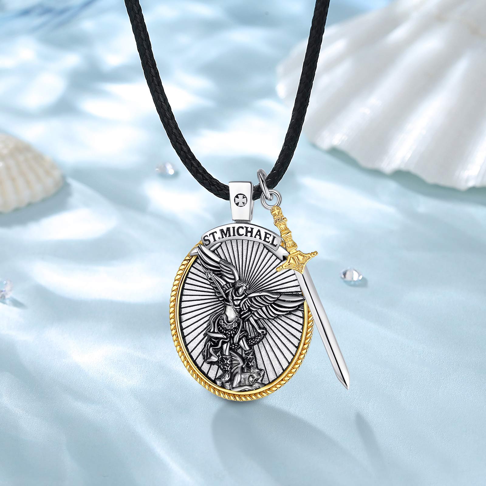 유도라 925 스털링 실버 세인트 마이클 대천사 목걸이 - 925 Sterling Silver Chain Necklace Men 리뷰 및 가격