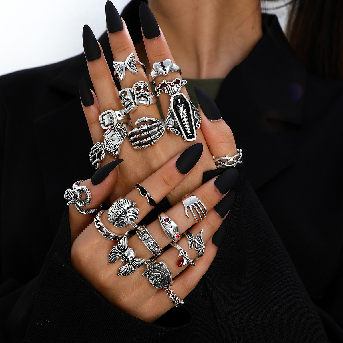 23개 세트의 펑크 스타일 기하학적 디자인 너클 링,  - Vintage Punk Knuckle Rings Set 리뷰 및 가격