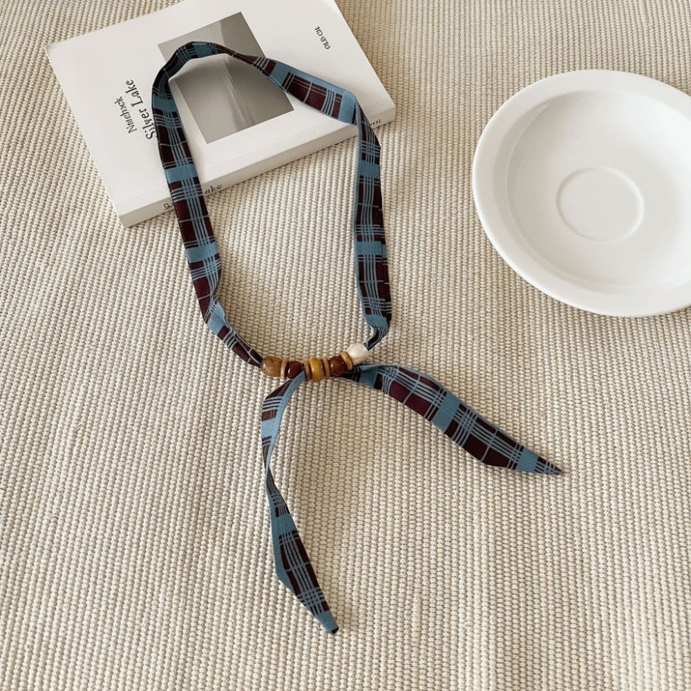 빈티지 얇은 물방울 무늬 네크리스 진주 비즈 실크 스카 - Pearl Choker Necklace Vintage 리뷰 및 가격