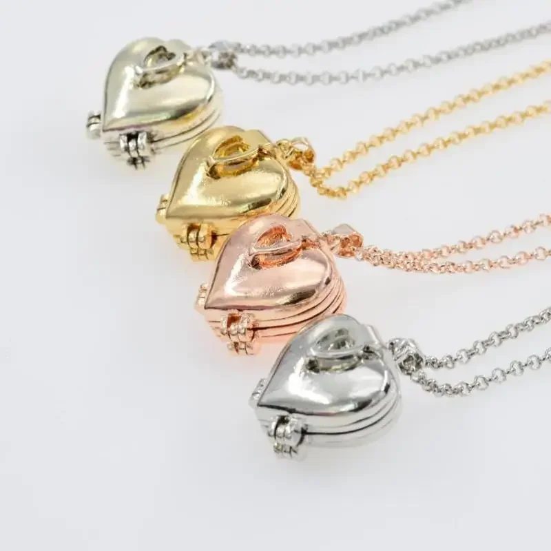 빈티지 목걸이 접이식 다층 하트 패밀리 로켓, 개인 맞 - Heart Locket Necklace Photo 리뷰 및 가격