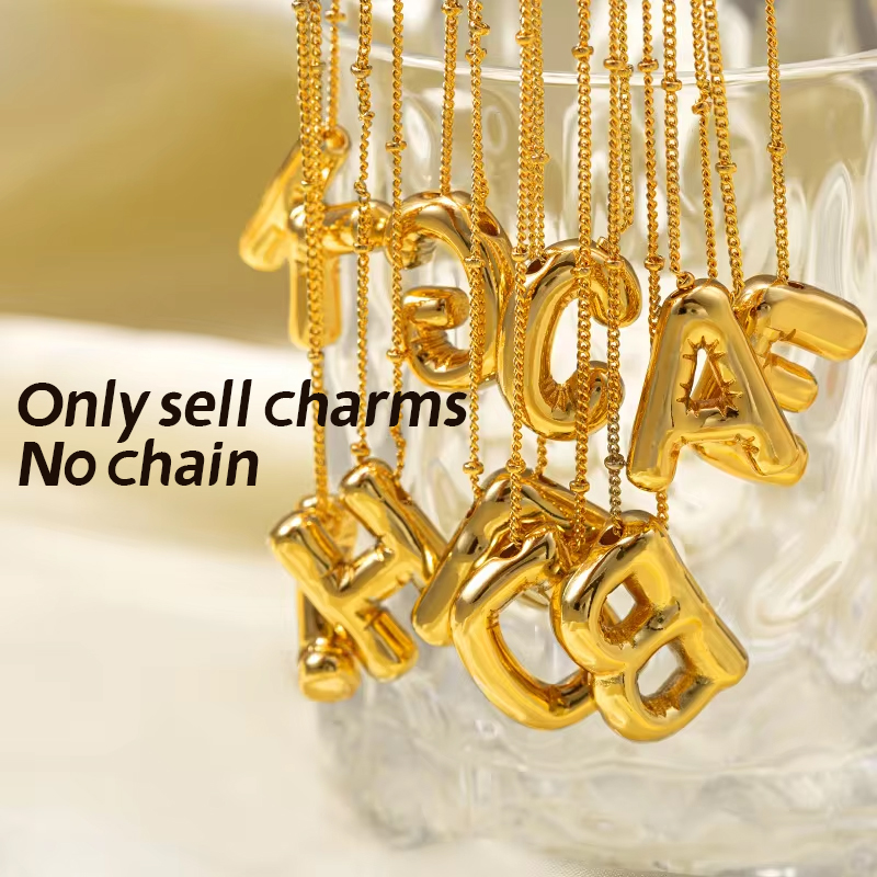 CARLIDANA 버블 스테인리스 스틸 이름 목걸이,  - Initial Letter Necklace 18K Gold 리뷰 및 가격