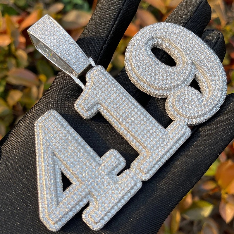 맞춤형 큐빅 지르코니아 장식의 이니셜 및 숫자 펜던트, - Cuban Link Chain 12Mm 리뷰 및 가격