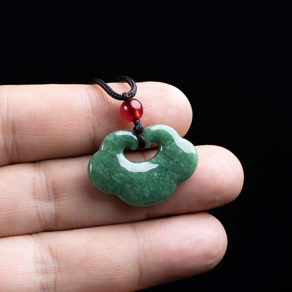 천연 미얀마 비취 루이 펜던트 목걸이 패션 조각 부적  - Necklaces 리뷰 및 가격