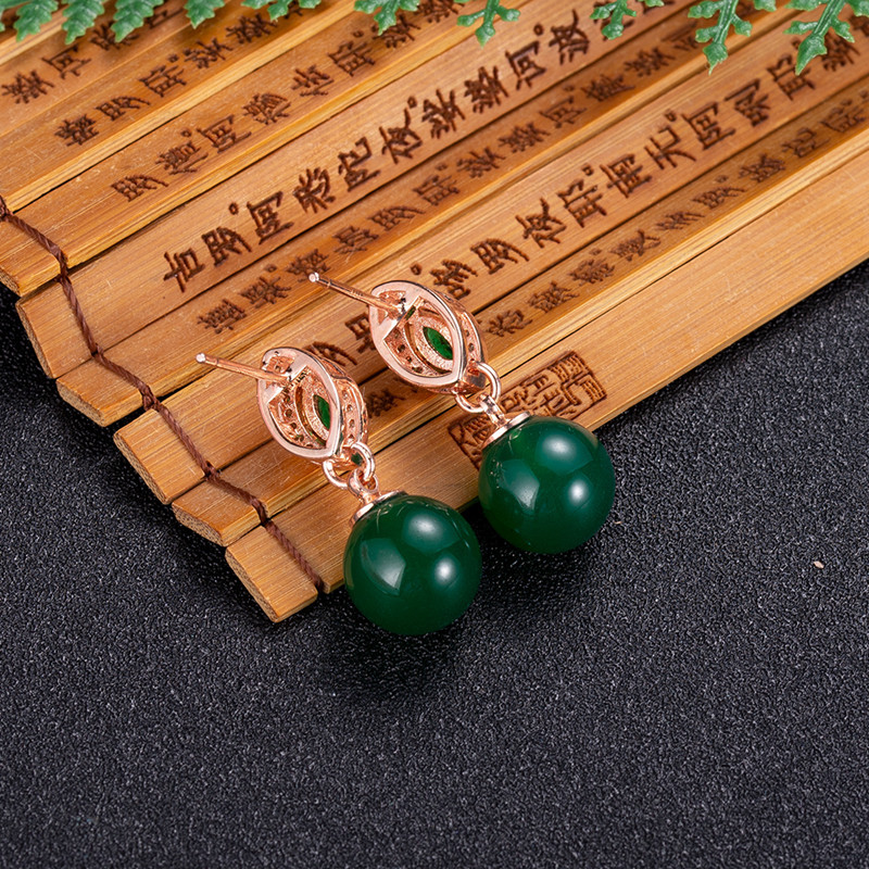 천연 옥 구슬 귀걸이 패션 액세서리, 조각 보석, 진짜 - Earrings 리뷰 및 가격